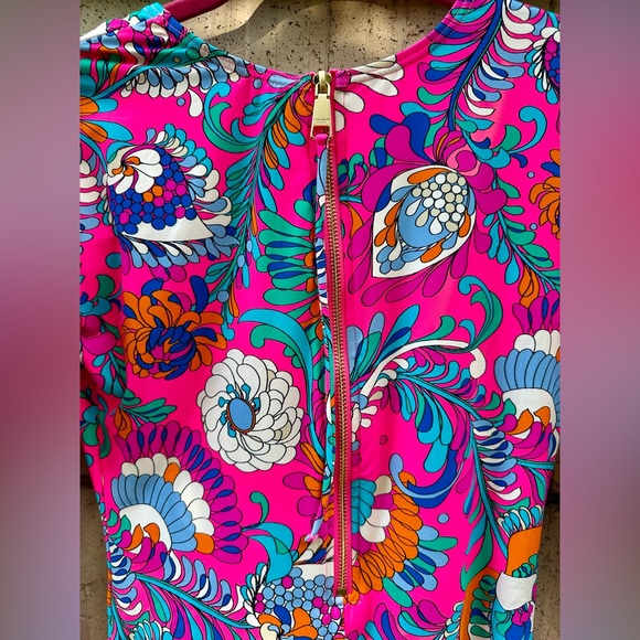 🆕 🔖 kate spade ♠️ Sea Garden Zip Up RashGuard Swimsuit✨Radiant Pink✨Small✨NWT! - Picture 7 of 16